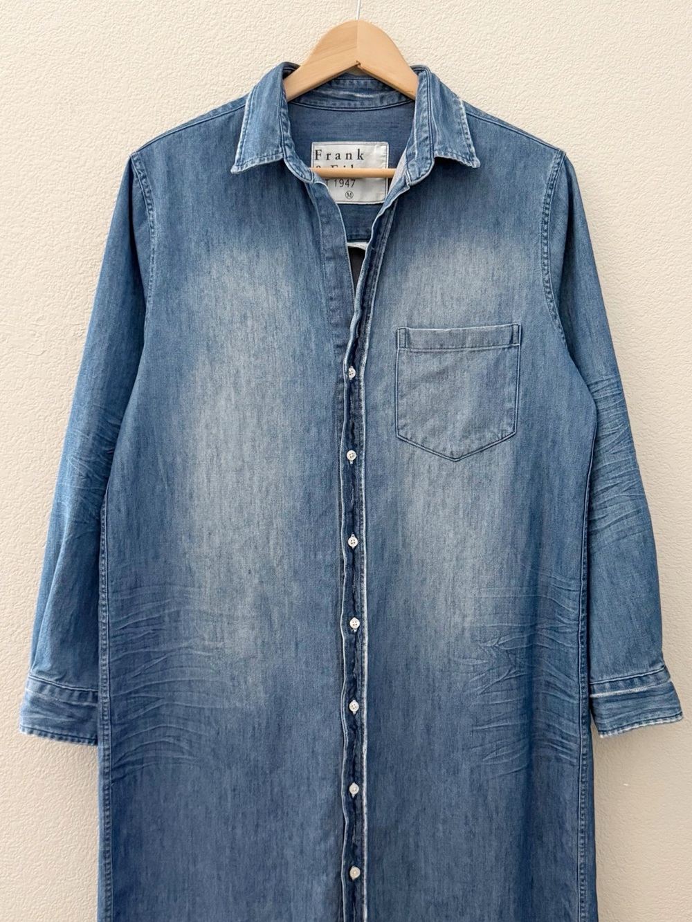Frank & Eileen Rory Denim Maxi Dress Long Sleeve Minimalist Casual Western USA - Picture 7 of 14